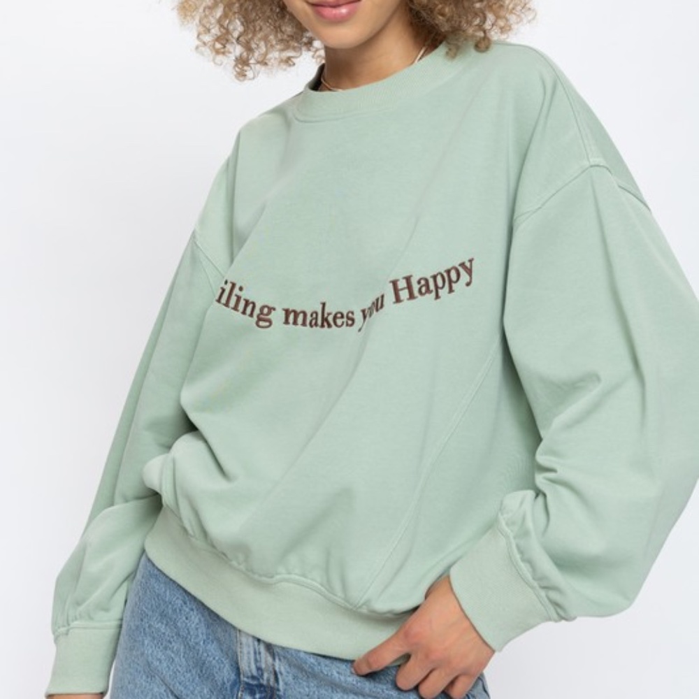 Smiling makes you happy sweatshirt - Picture 2 of 4